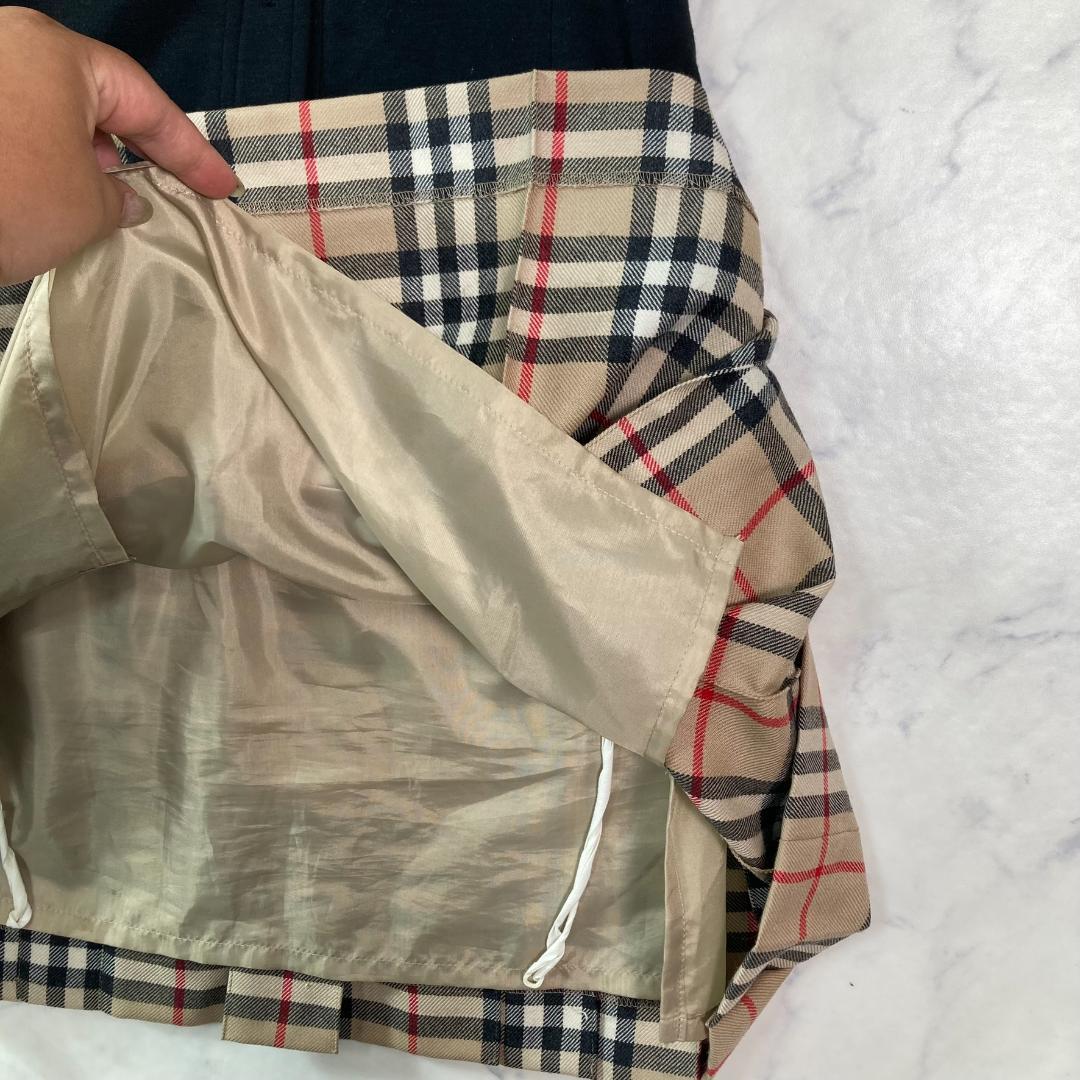 極美品 バーバリーロンドン 子供140 ワンピース 通年 黒系 B1230