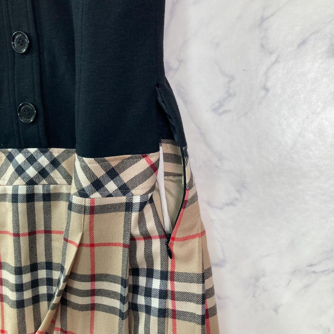 極美品 バーバリーロンドン 子供140 ワンピース 通年 黒系 B1230