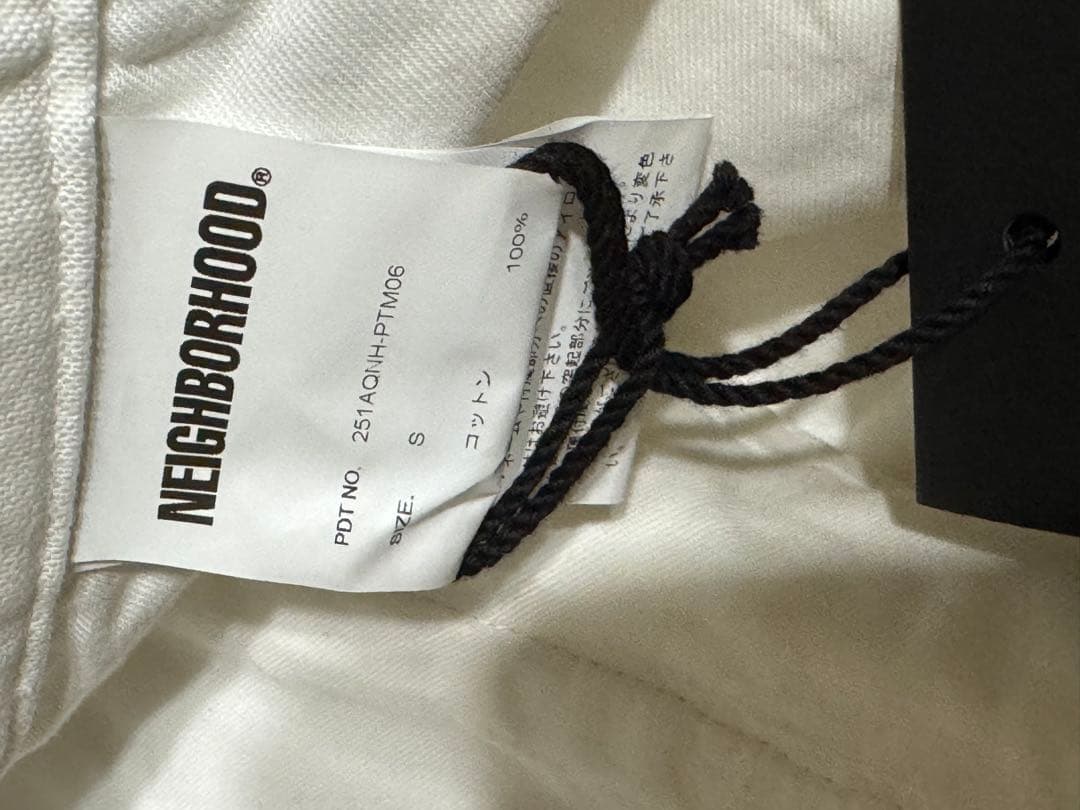 NEIGHBORHOODチノパン白 BLACK &WHITEシリーズsizeS