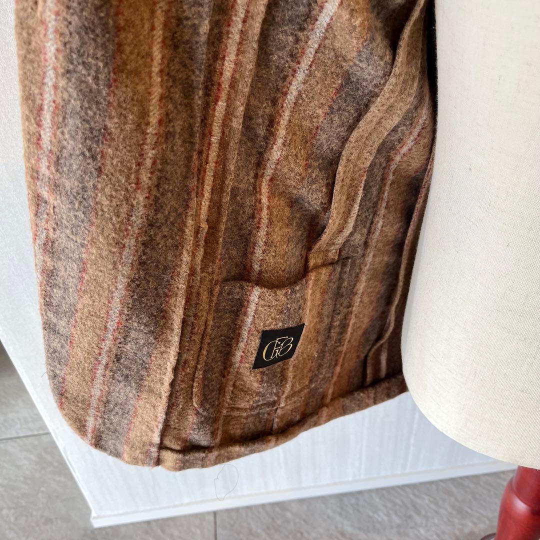 エルネスト ernesto アルパカナイロン ストライプカジュアルジャケット