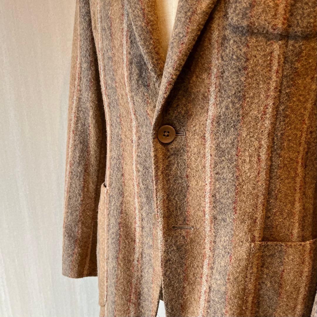 エルネスト ernesto アルパカナイロン ストライプカジュアルジャケット