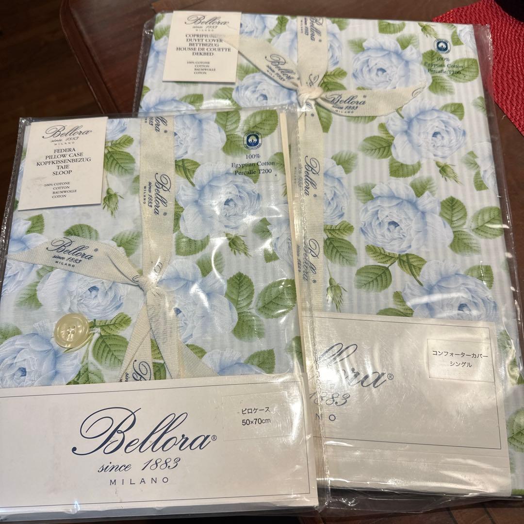 Bellora 花柄掛け布団カバーと枕カバーセット　ラヴィニア