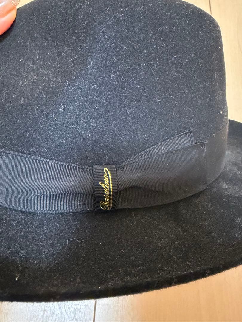 Borsalino ブラックウールハット 60cm