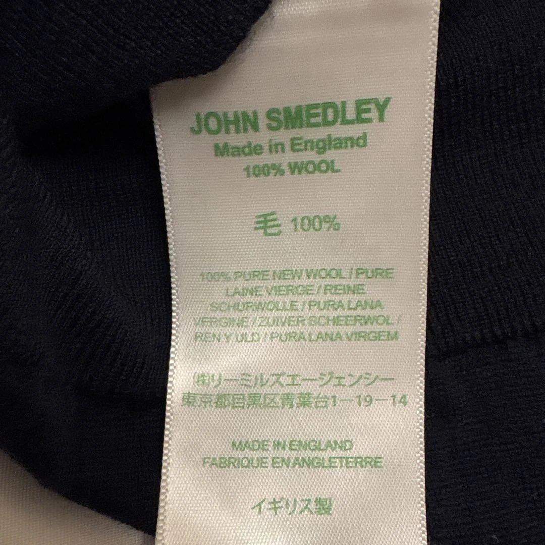 JOHN SMEDLEY ダークネイビー 長袖ポロシャツ M