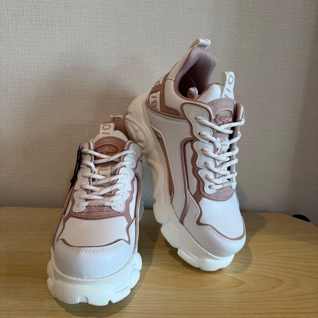 【EU39】 Buffalo 厚底 ROSE/WHITE 正規品・新品未使用
