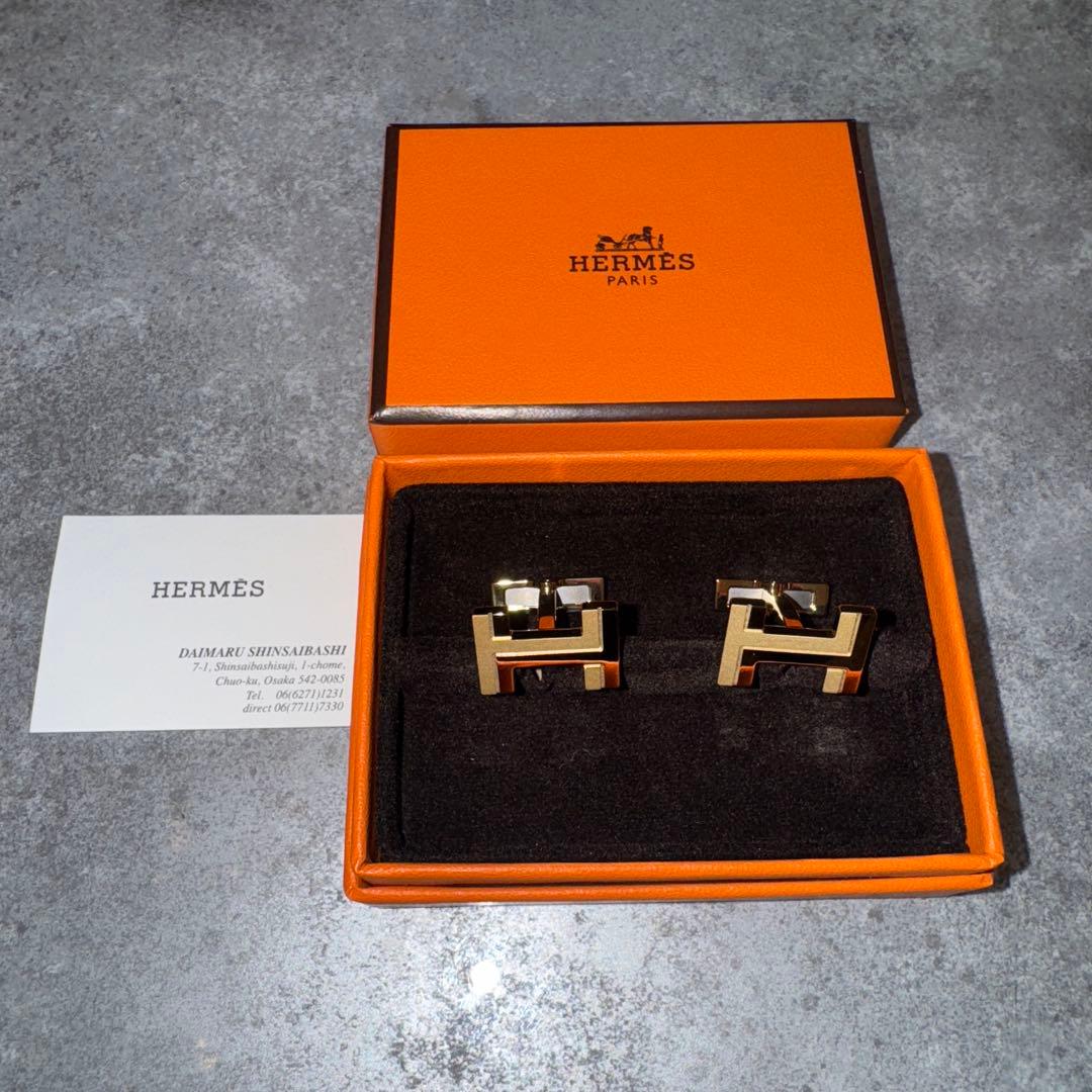 【新品未使用】HERMES ゴールド カフリンクス 箱付き