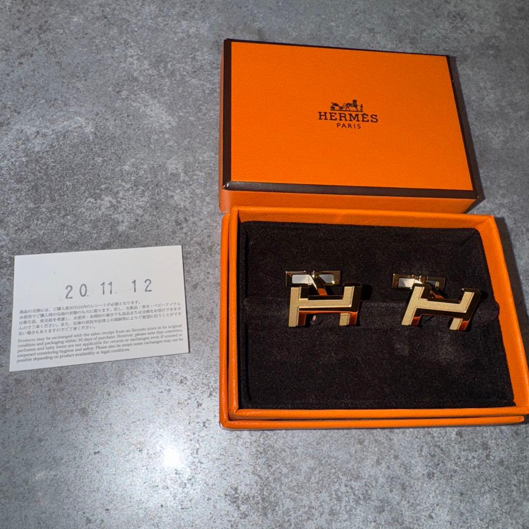 【新品未使用】HERMES ゴールド カフリンクス 箱付き