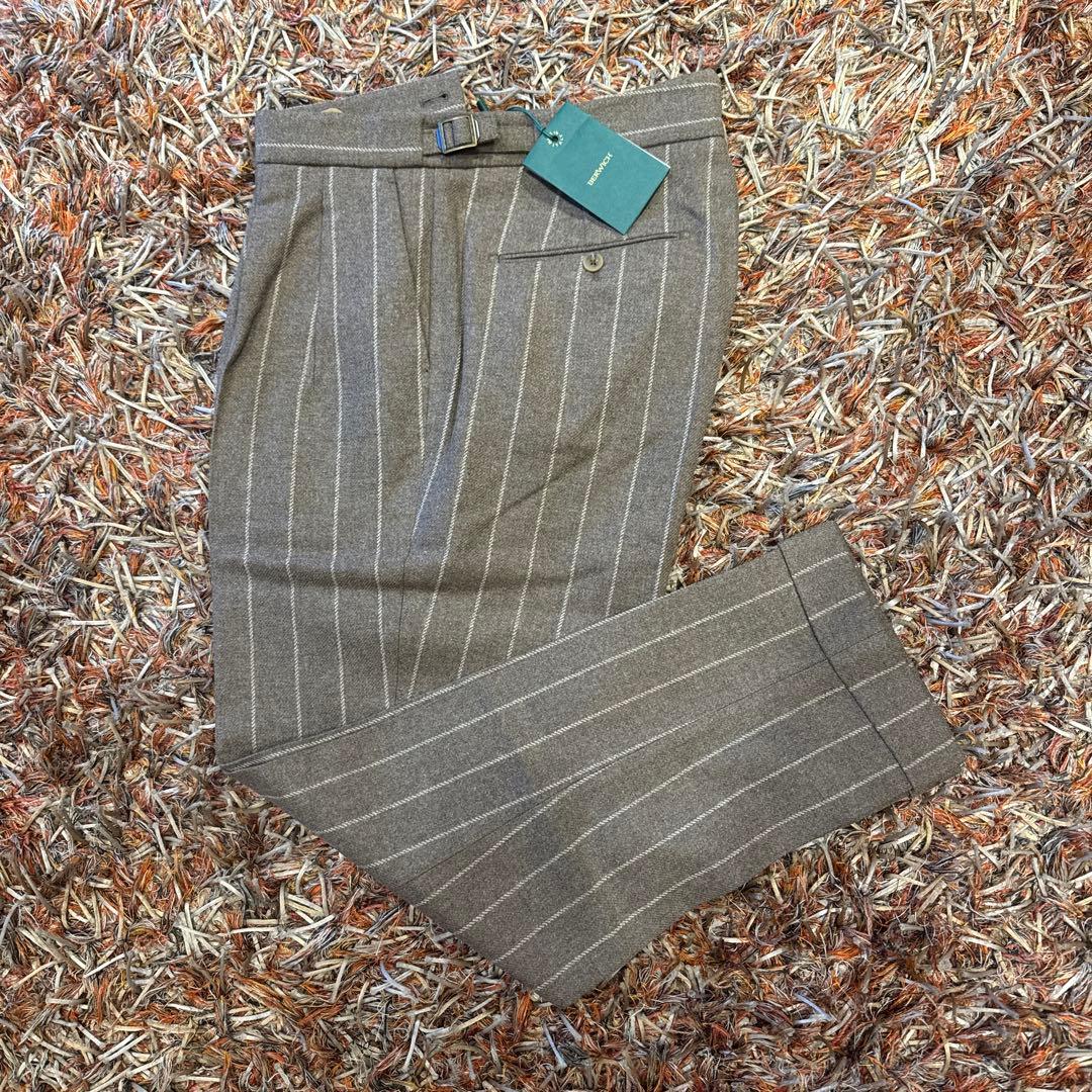 新品　BERWICH ベルウィッチ　スコッチ　チョークストライプ　ベージュ　48