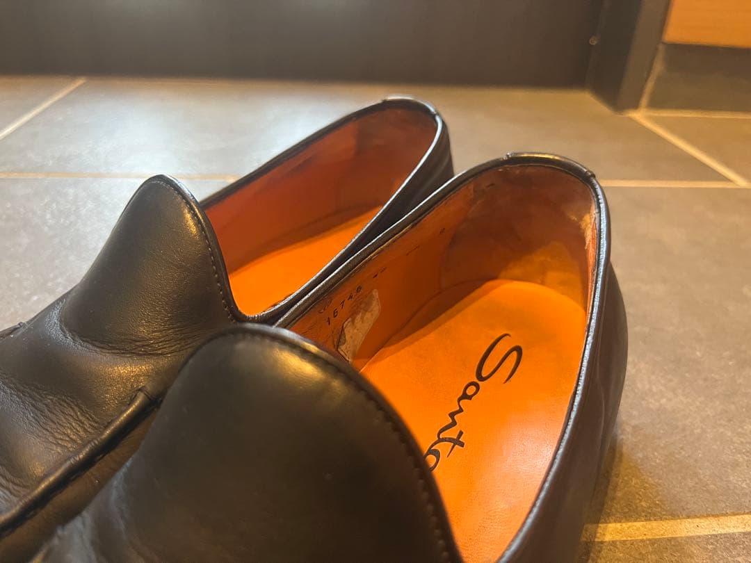 Santoni ネイビー ローファー