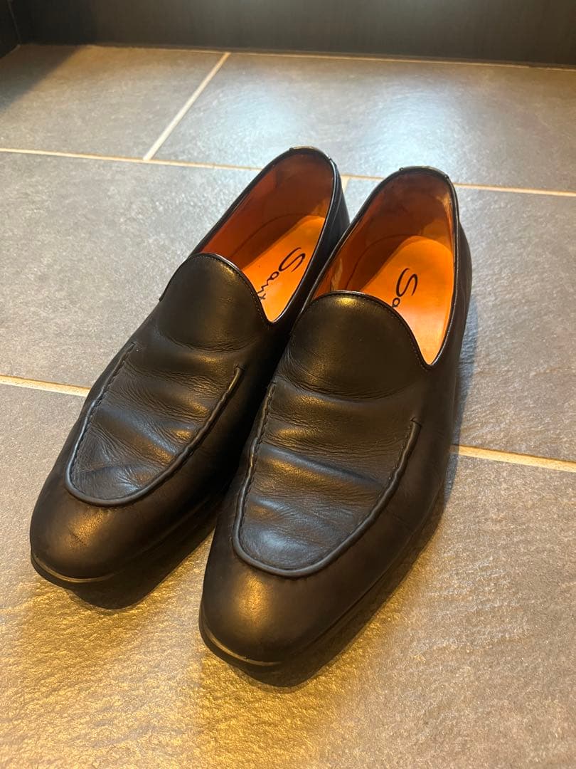 Santoni ネイビー ローファー