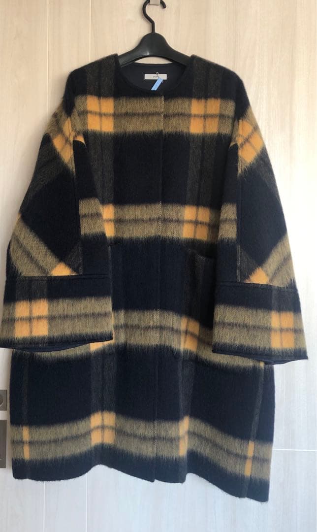 yori シャギー　チェック　コート