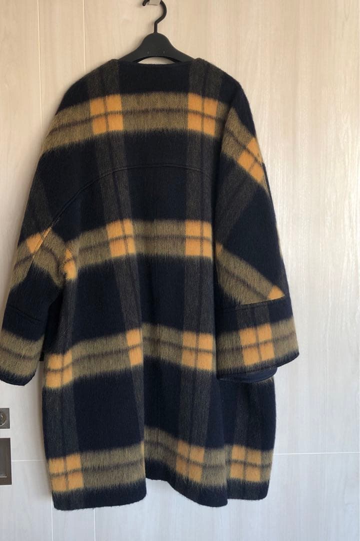 yori シャギー　チェック　コート