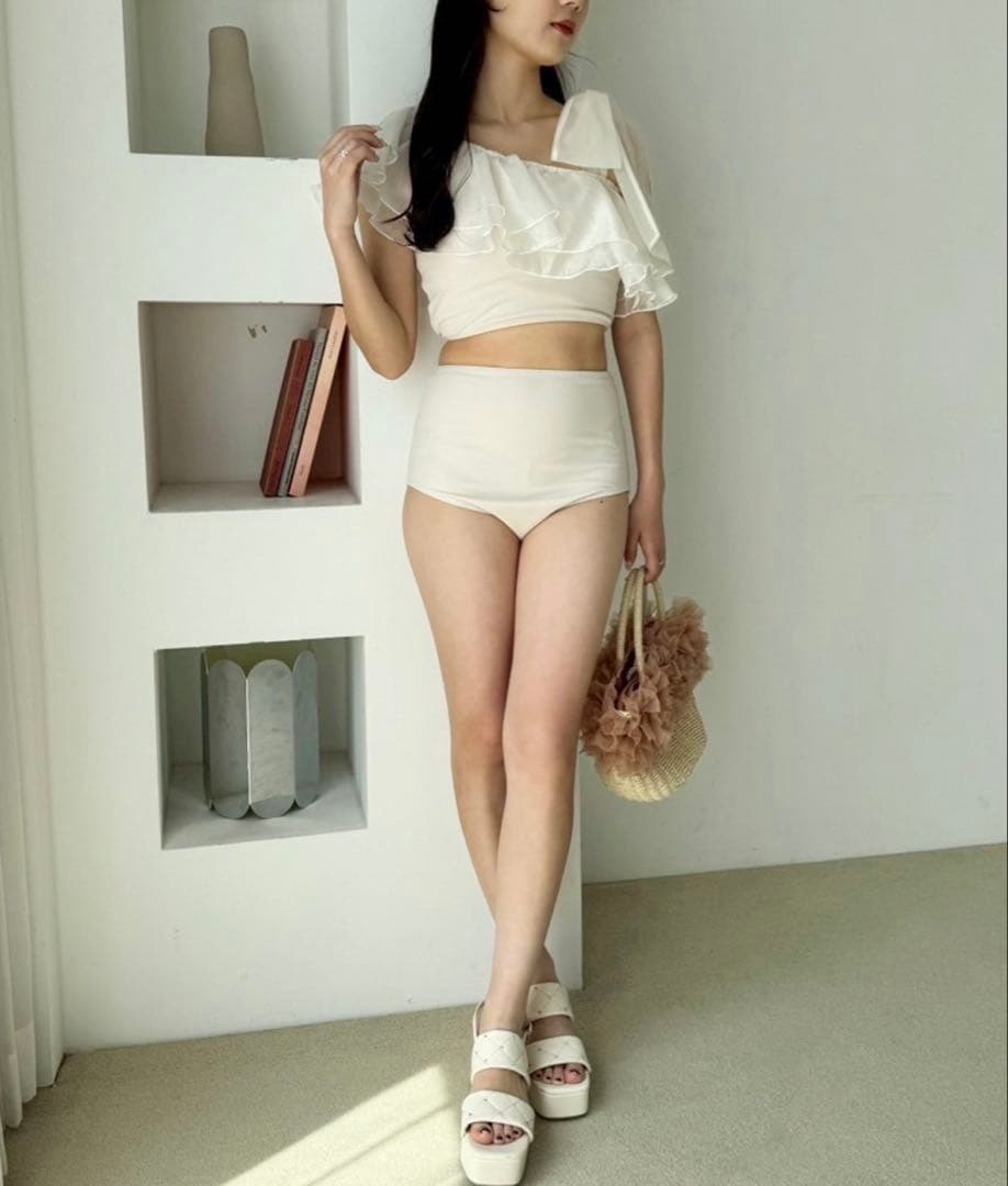 NICE CLAP swimwear/肩リボンワンショルダー/3点セット