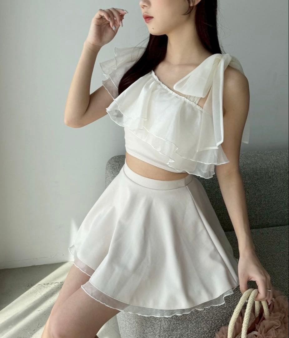 NICE CLAP swimwear/肩リボンワンショルダー/3点セット