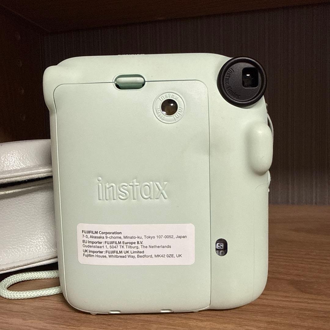 instax Mini 12 ミントグリーン ケース付き