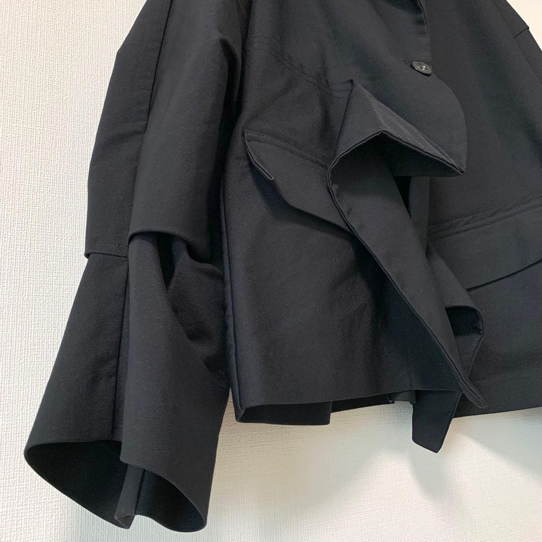 UN3D.／アンスリード　ショートオリガミトレンチコート　ブラック　Fサイズ
