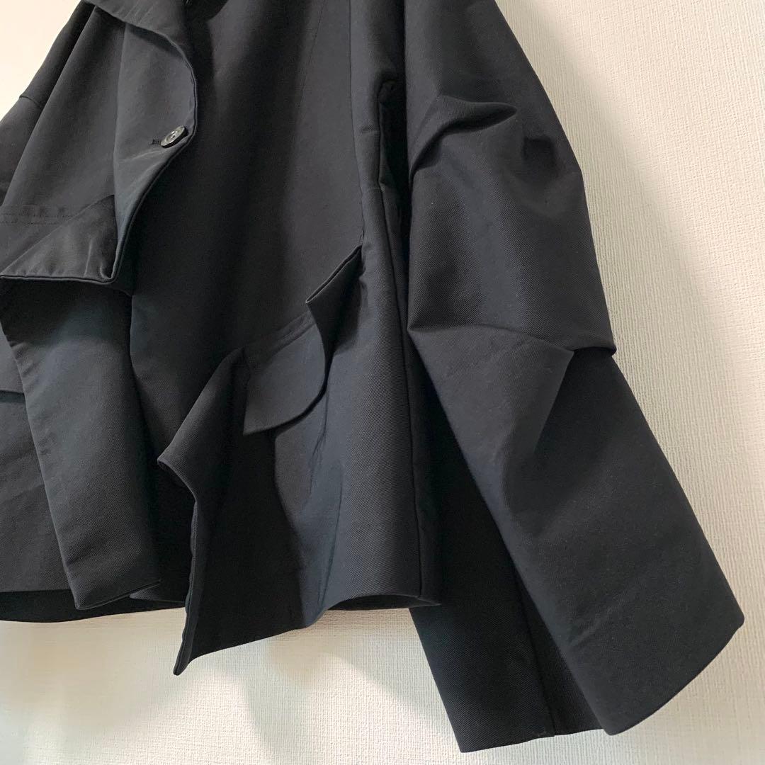 UN3D.／アンスリード　ショートオリガミトレンチコート　ブラック　Fサイズ