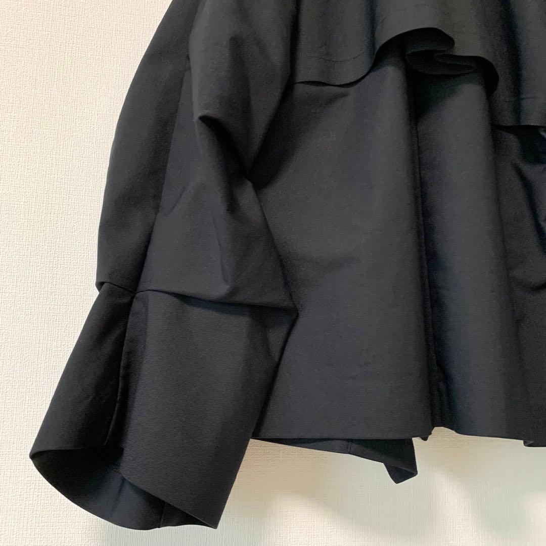 UN3D.／アンスリード　ショートオリガミトレンチコート　ブラック　Fサイズ