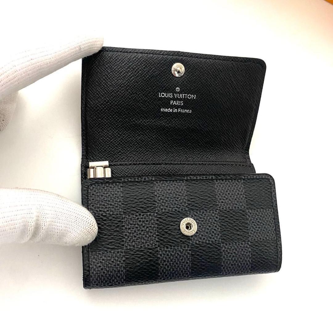 ルイ ヴィトン◎ミュルティクレ6 ダミエ グラフィット　キーケース 黒 ブラック