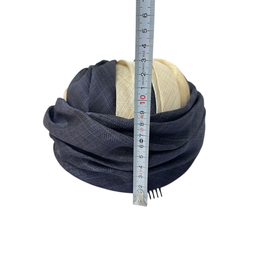 maxim ネイビー/ベージュハット　天然草