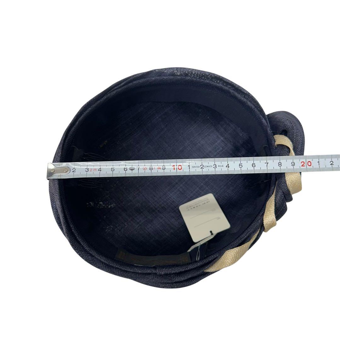 maxim ネイビー/ベージュハット　天然草