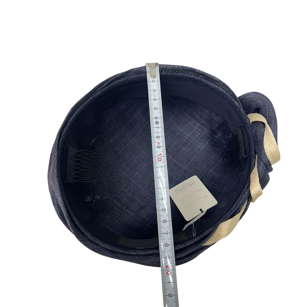 maxim ネイビー/ベージュハット　天然草