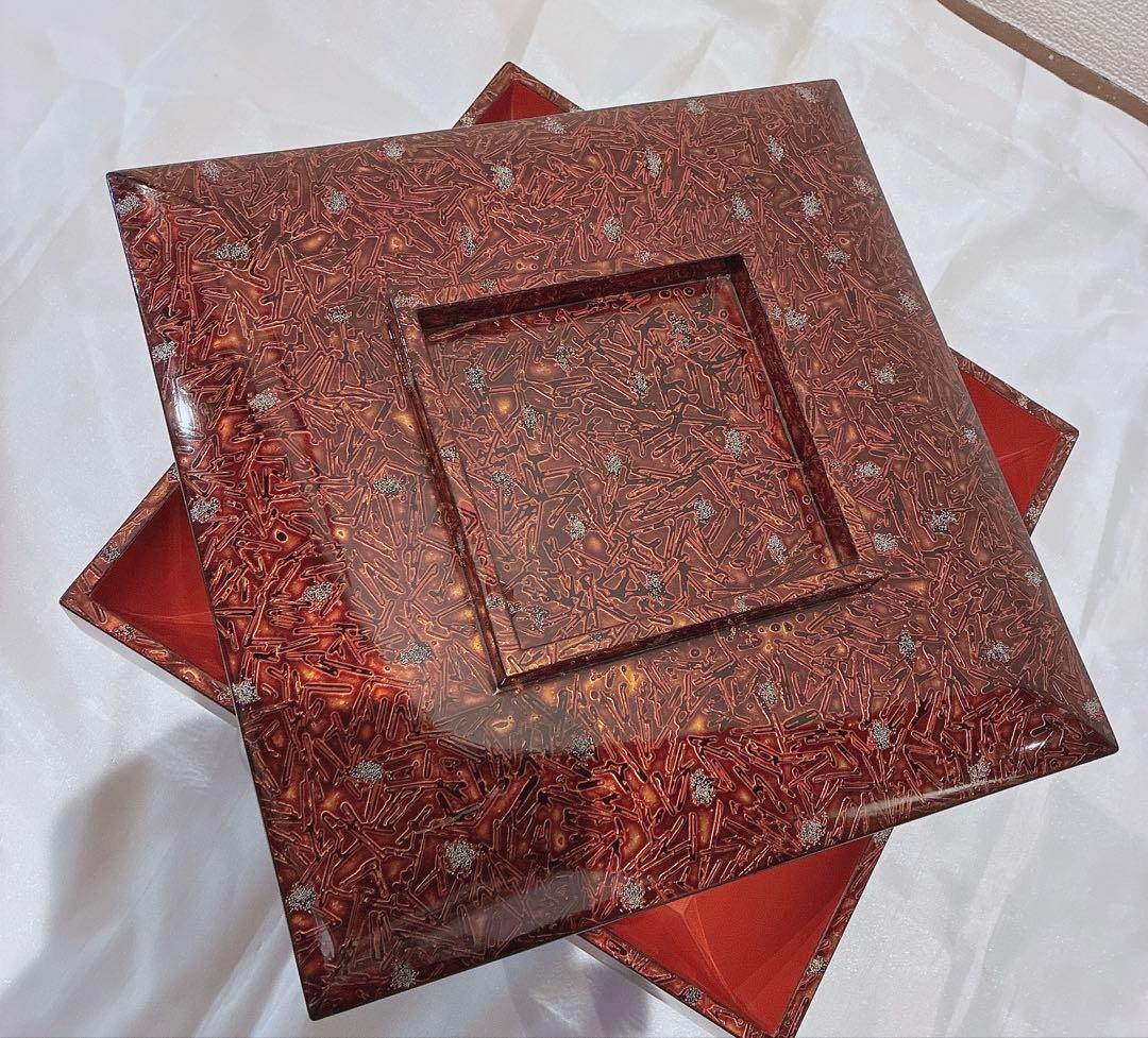 アンティーク品(明治)1段 若狭塗り お重 蓋付き