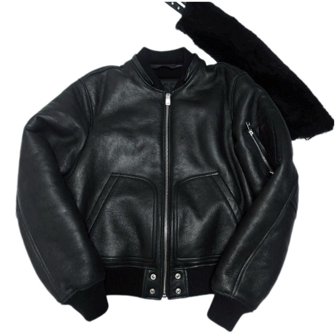定価23万 ディーゼル 最高級ラムスキンムートンB-15型アビエイタージャケット