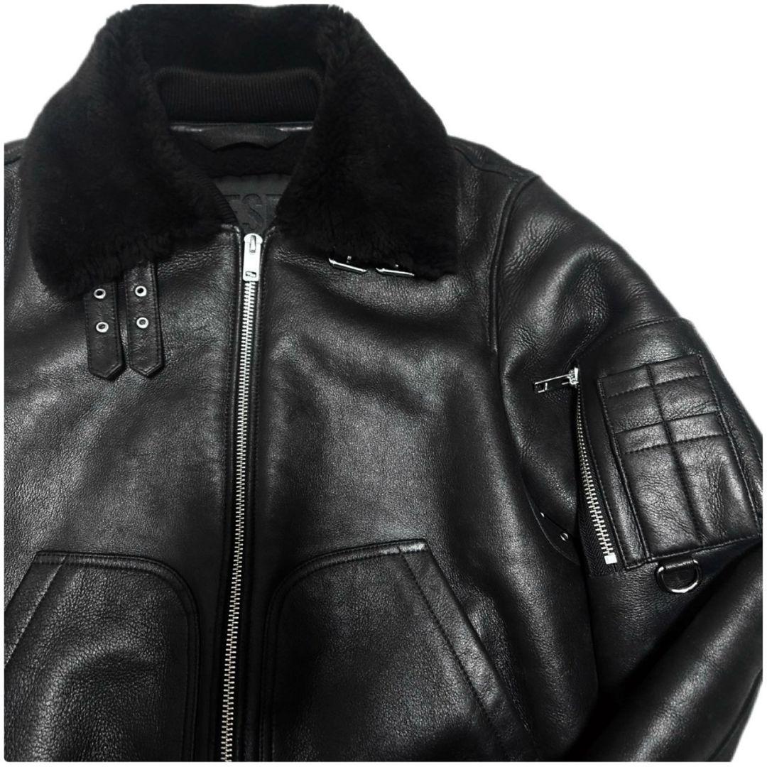 定価23万 ディーゼル 最高級ラムスキンムートンB-15型アビエイタージャケット