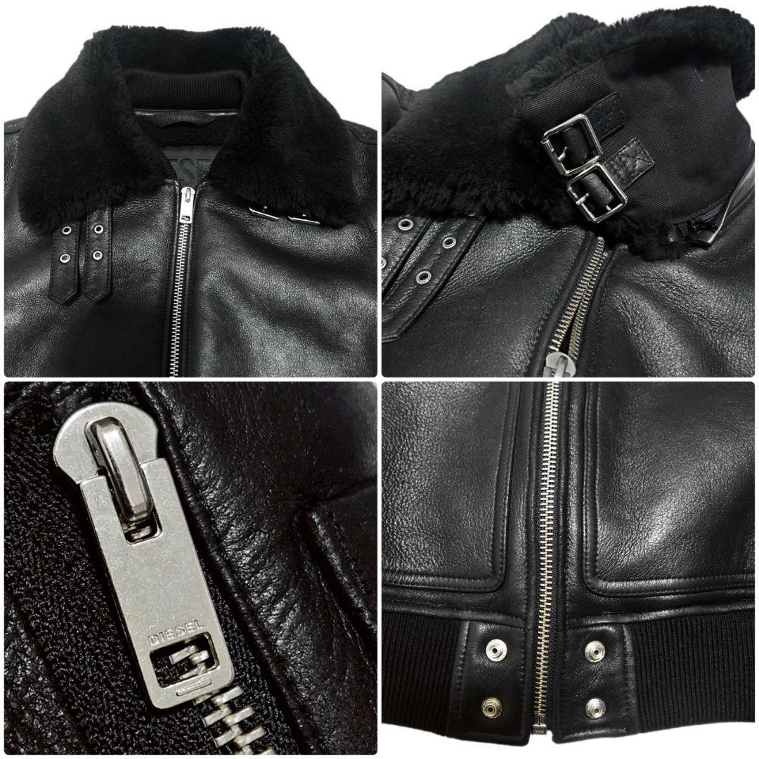 定価23万 ディーゼル 最高級ラムスキンムートンB-15型アビエイタージャケット