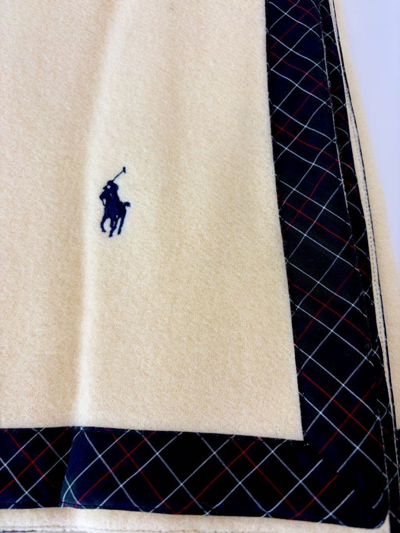 ウールハーフブランケット 2枚セット ポロ刺繍