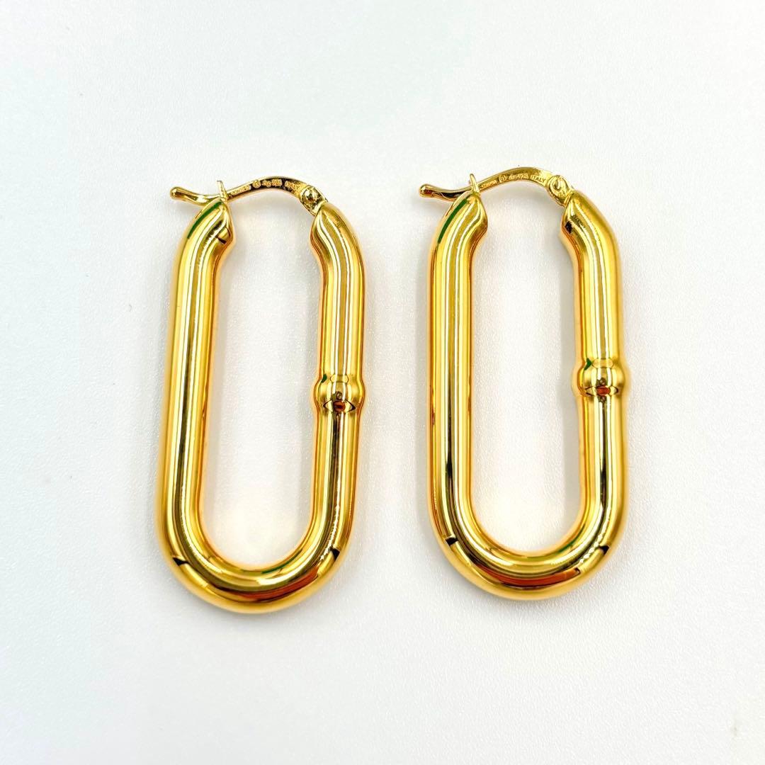 【良品】ボッテガ BOTTEGA VENETA フープピアス 925 ゴールド