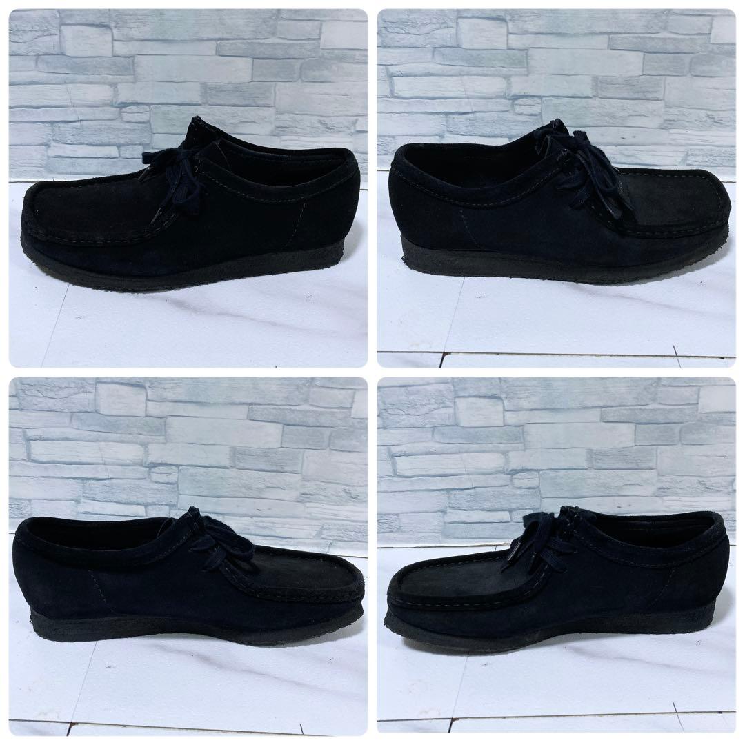 美品 CLARKS クラークス ワラビーブーツ スエード 27 ブラック 黒