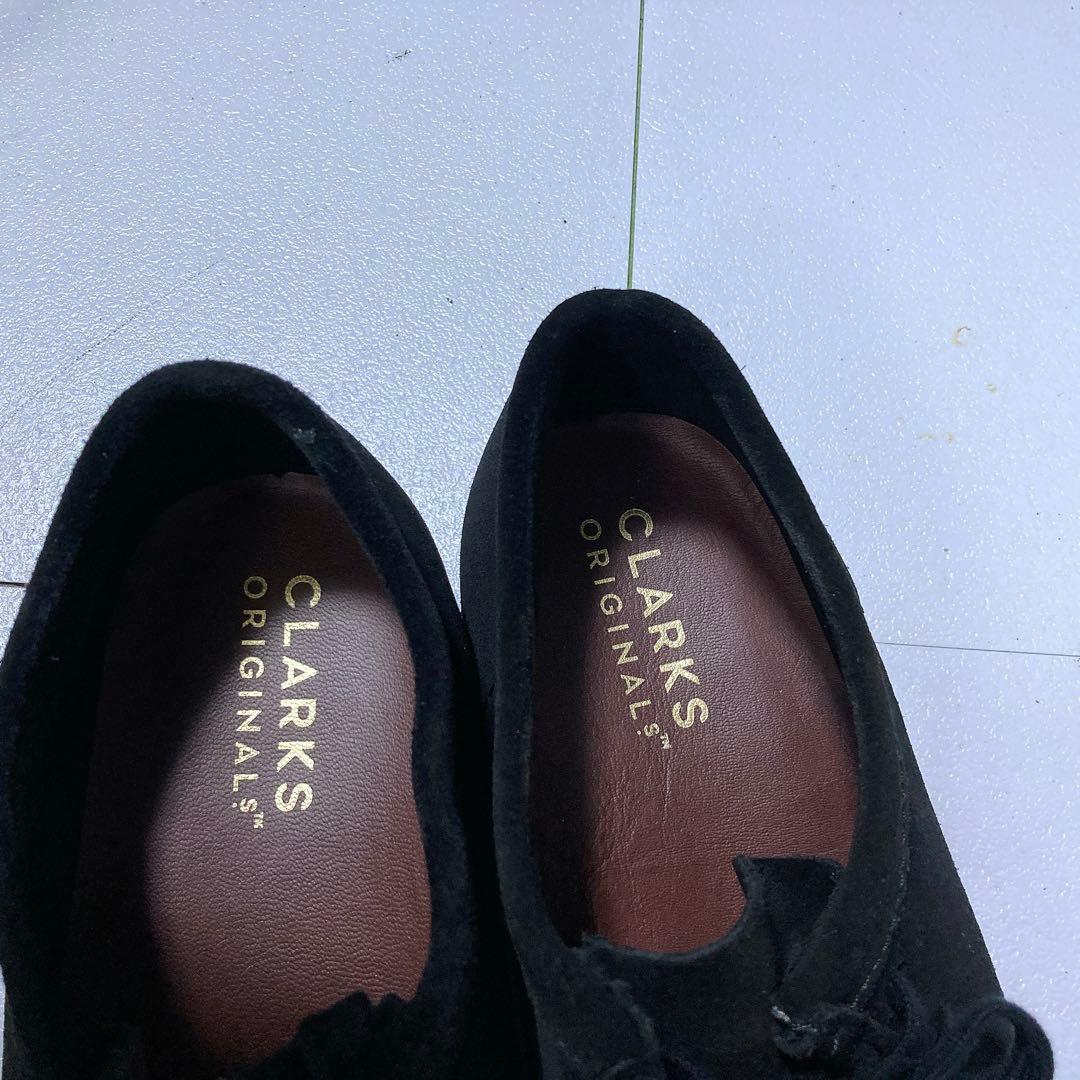 美品 CLARKS クラークス ワラビーブーツ スエード 27 ブラック 黒