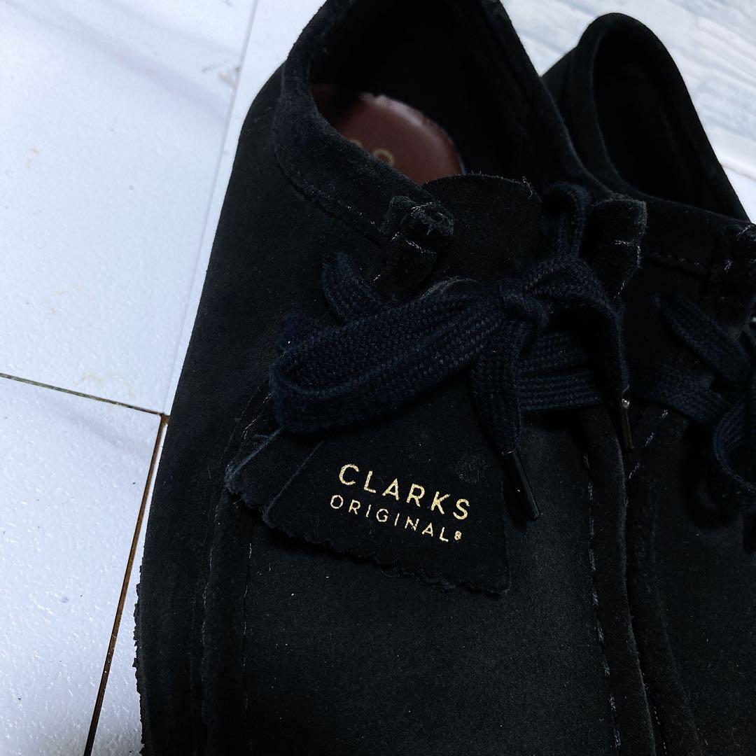 美品 CLARKS クラークス ワラビーブーツ スエード 27 ブラック 黒