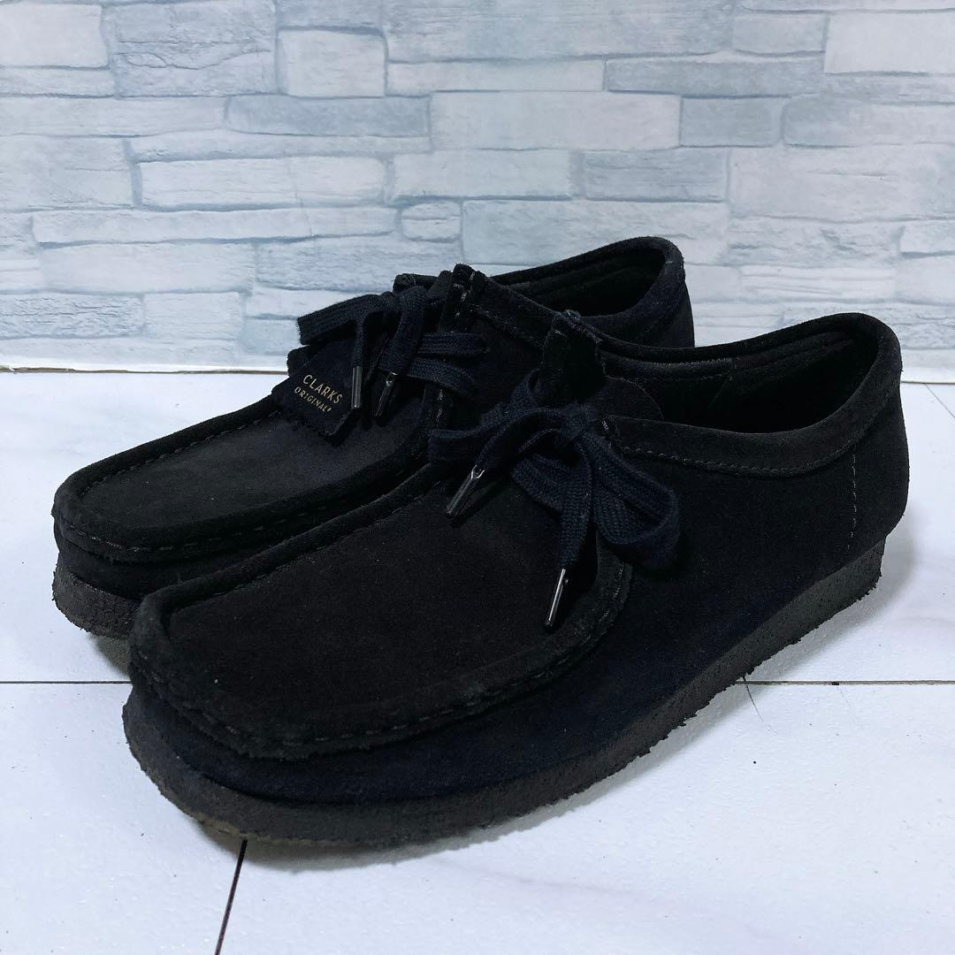 美品 CLARKS クラークス ワラビーブーツ スエード 27 ブラック 黒
