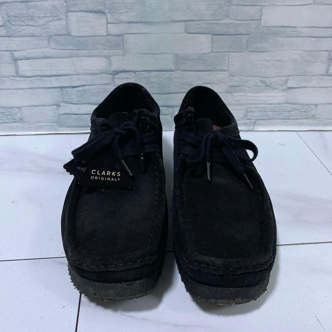 美品 CLARKS クラークス ワラビーブーツ スエード 27 ブラック 黒