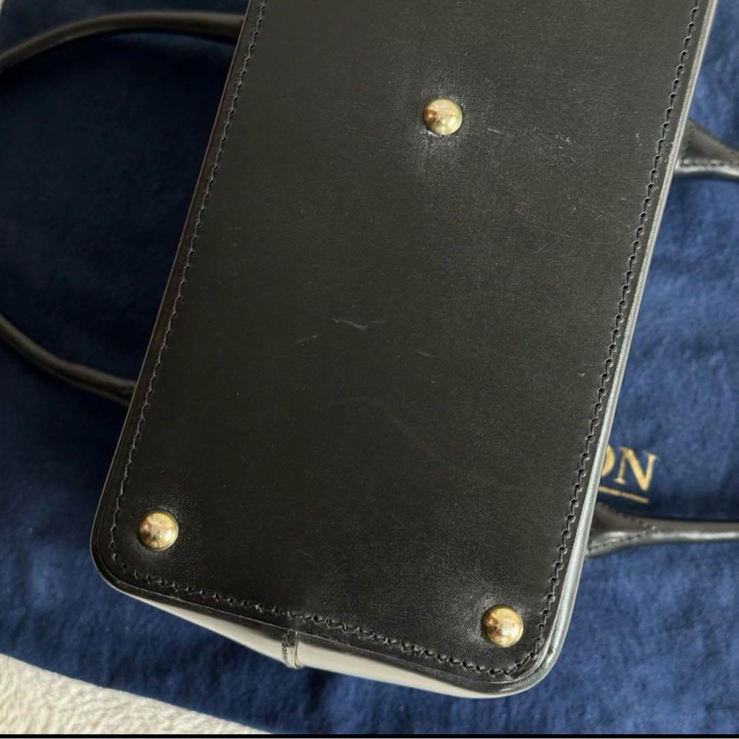 J&M DAVIDSON 高級レザー　ブライドル　ハンドバッグ　ターンロック