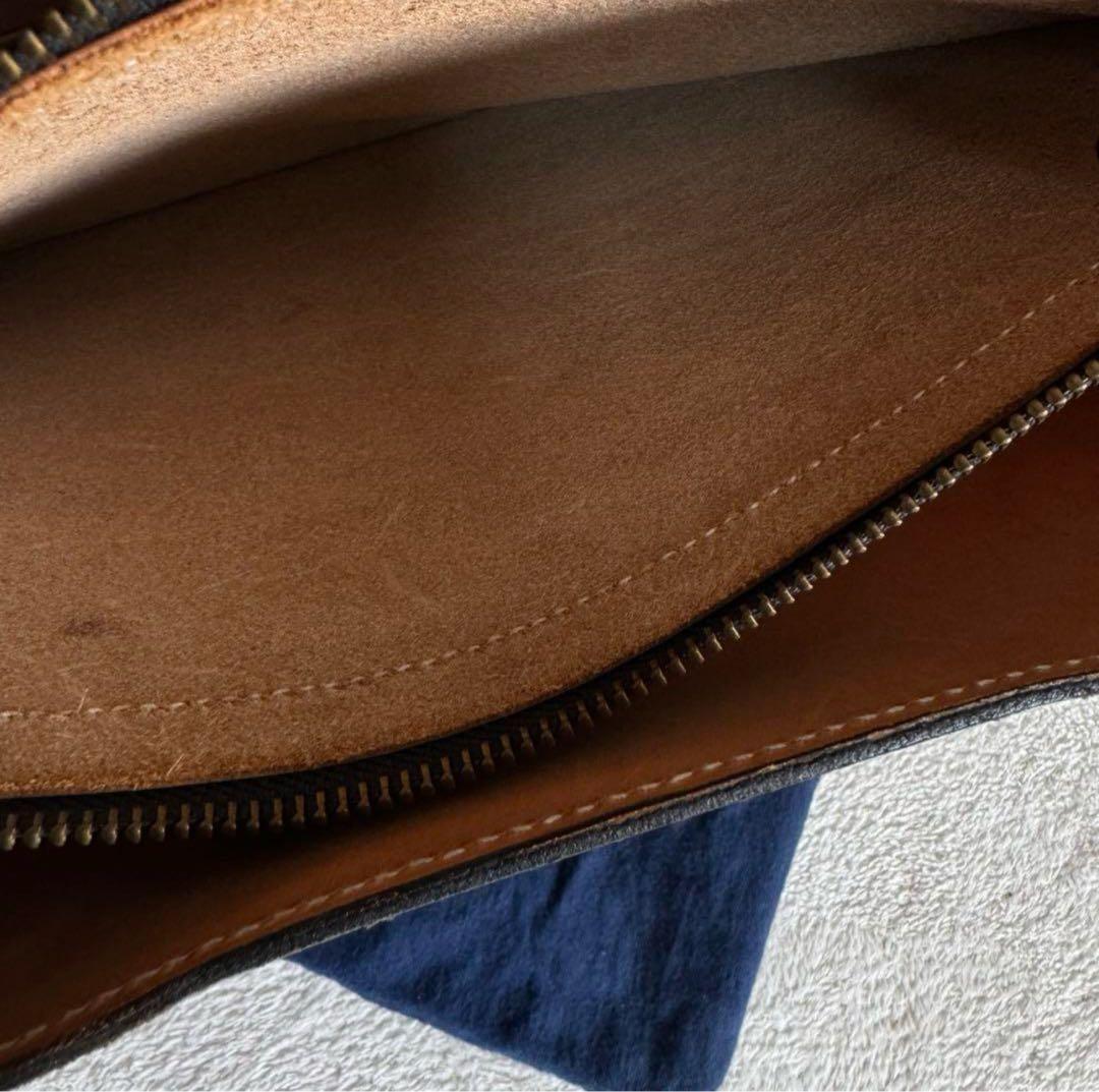 J&M DAVIDSON 高級レザー　ブライドル　ハンドバッグ　ターンロック