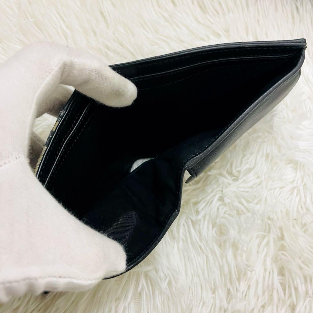 極美✨ディオール 二つ折り財布 レザー オブリーク レザー ブラック 現行 新作