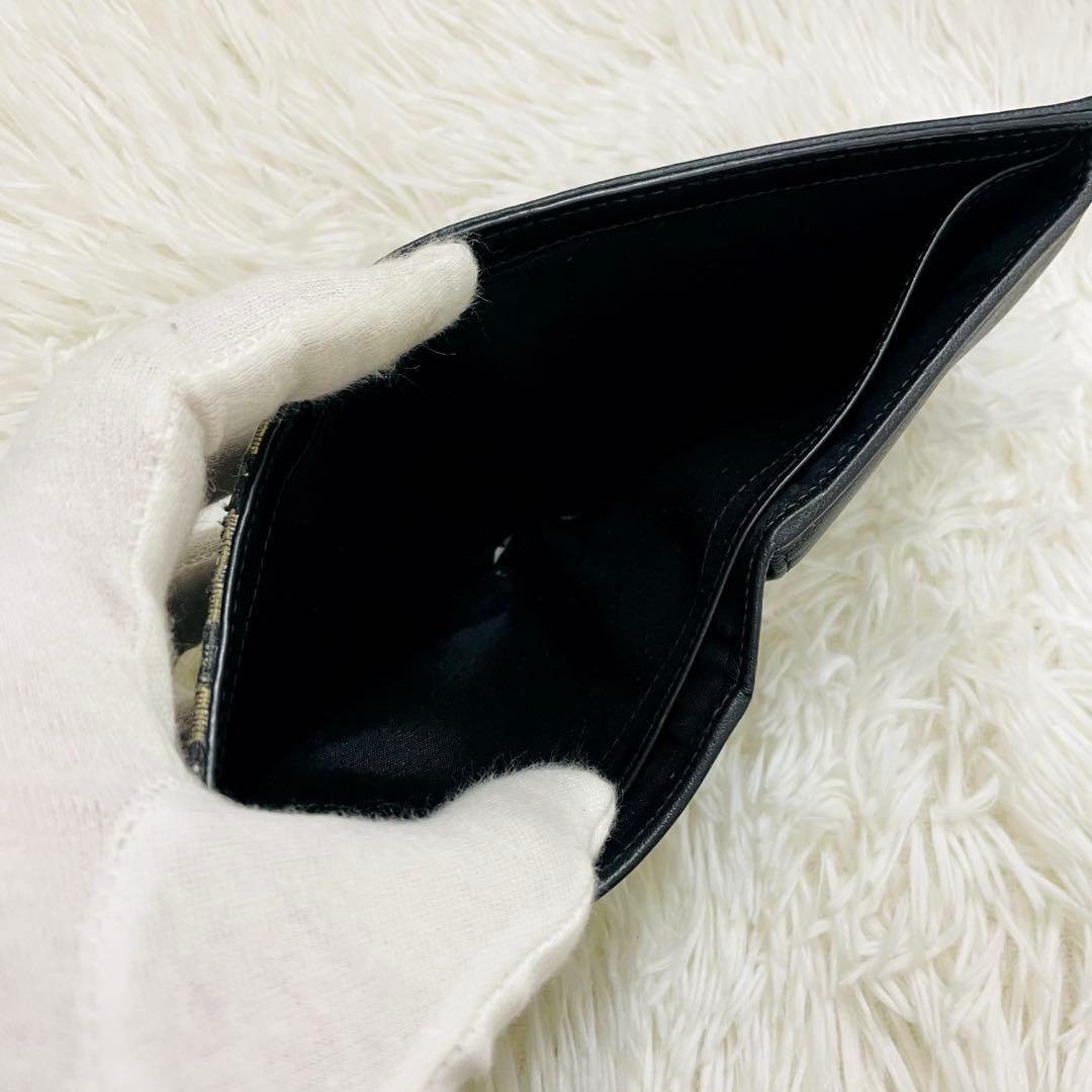 極美✨ディオール 二つ折り財布 レザー オブリーク レザー ブラック 現行 新作