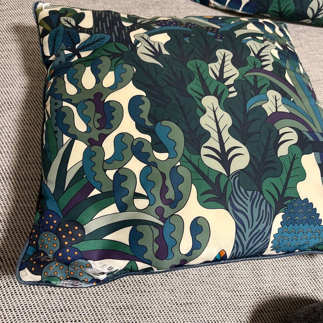 エルメス　植物柄 クッション3pダメージあり