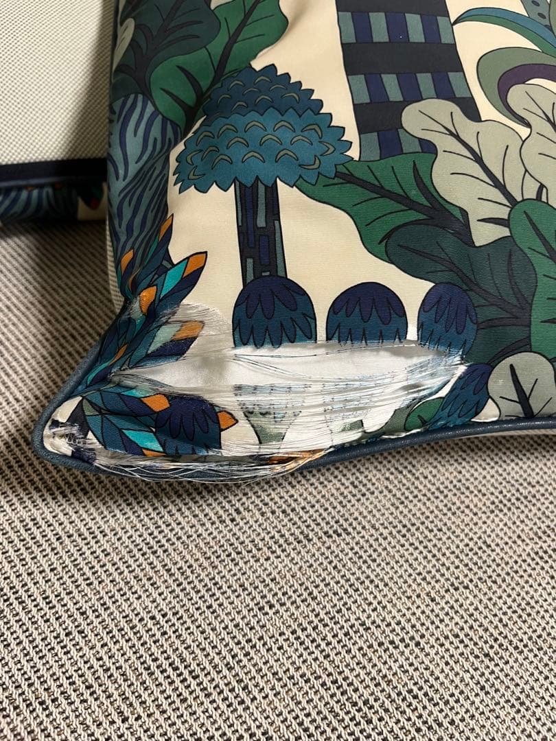 エルメス　植物柄 クッション3pダメージあり