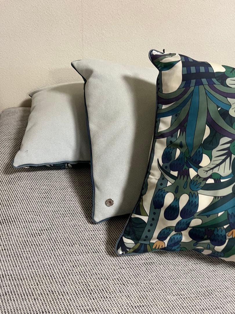 エルメス　植物柄 クッション3pダメージあり