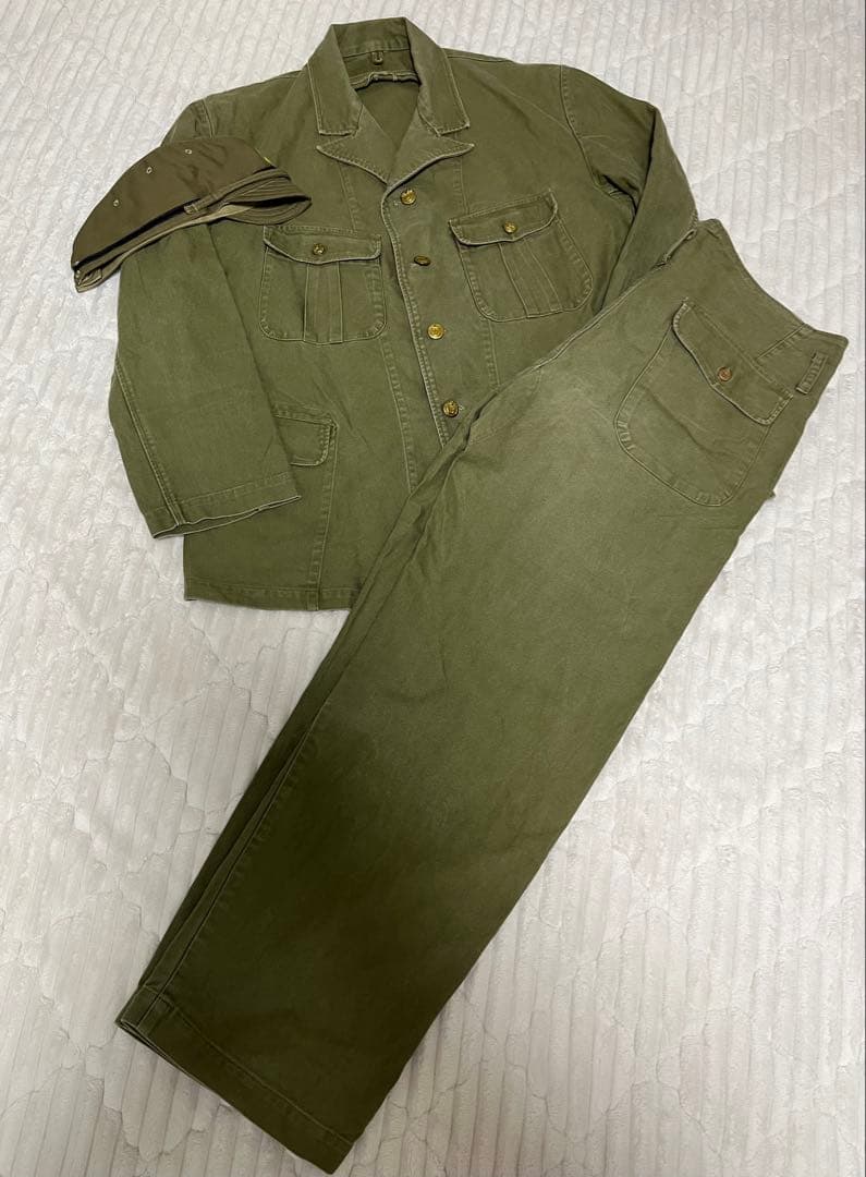 日本海軍　下士官　略帽・略衣袴セット　階級章付き　複製品　三種軍装