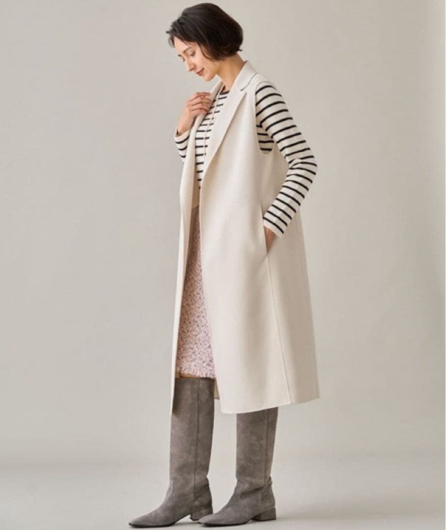 ANAYI アナイ ロングジレ カルゼリバーボタンレスジレ 近年 モデル 36