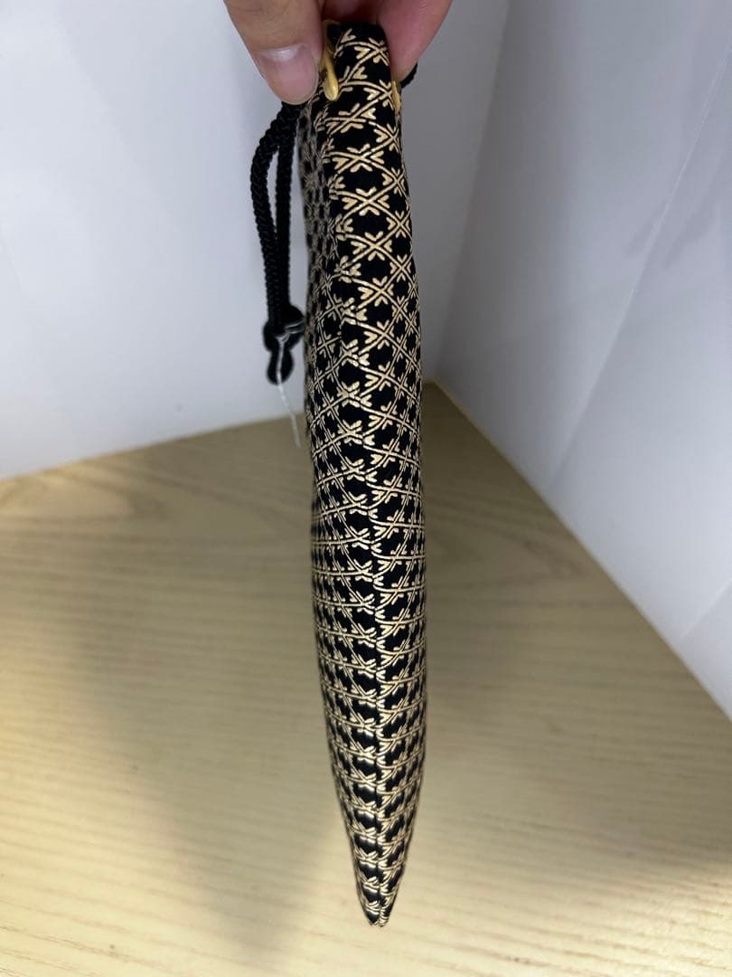 甲州印伝 印傳屋 合切袋 巾着 手提げ袋 黒