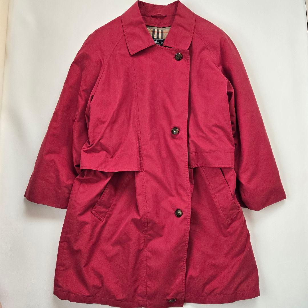 Burberrys ステンカラーコート キルティングライナー ドローコード 赤