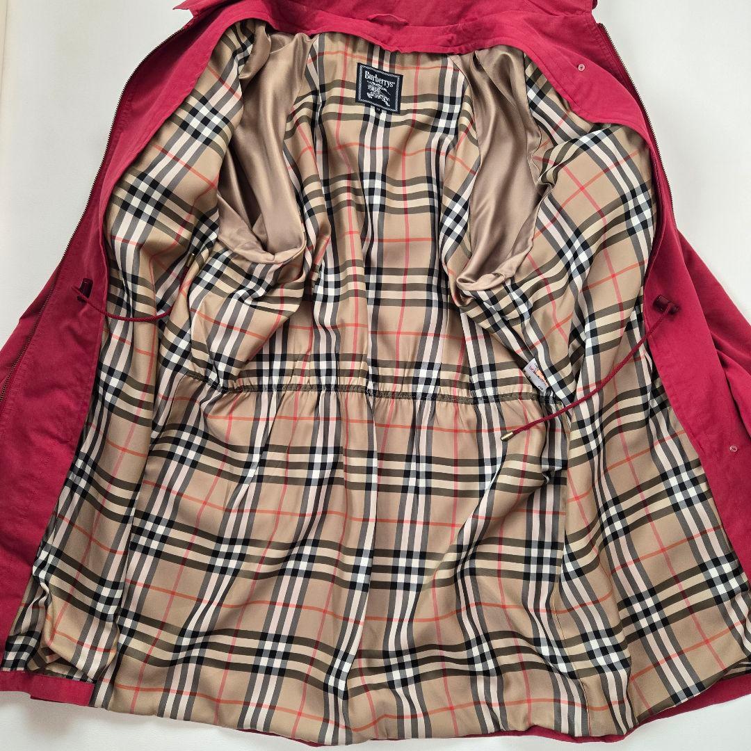 Burberrys ステンカラーコート キルティングライナー ドローコード 赤