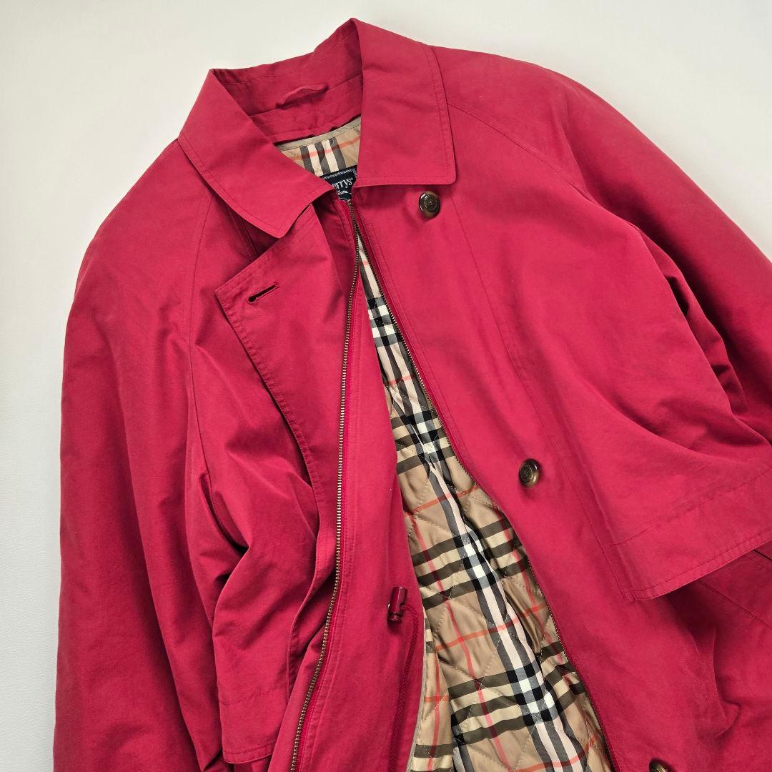 Burberrys ステンカラーコート キルティングライナー ドローコード 赤